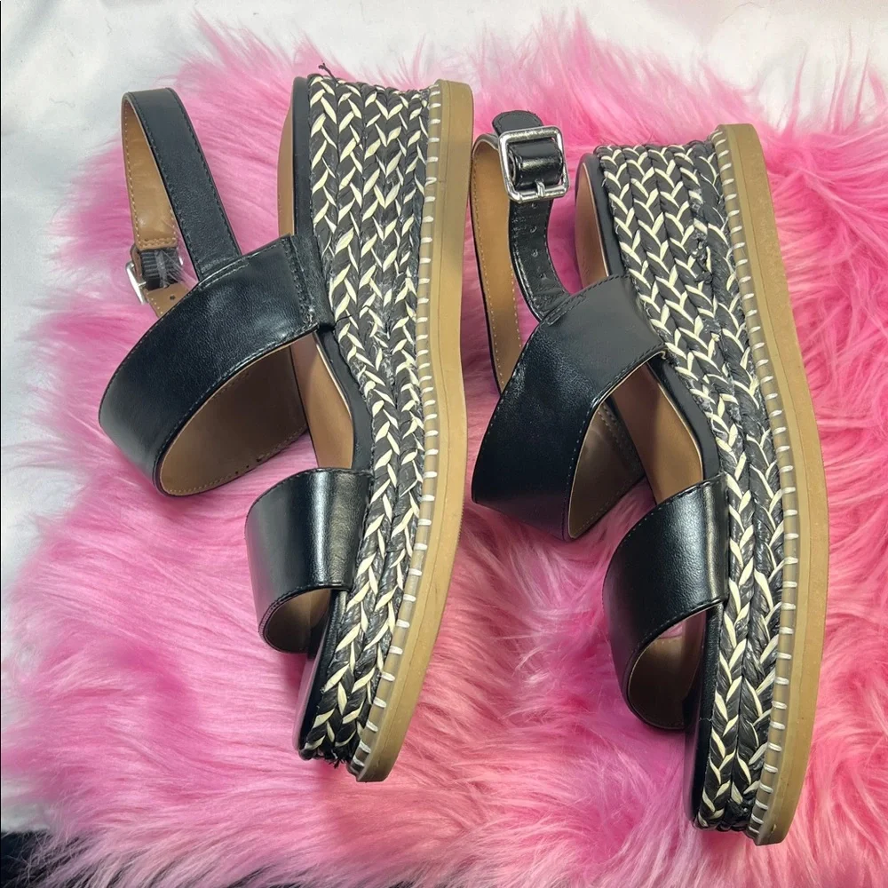Universal Thread Black Woven Wedges